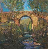 * Duck Brook Bridge, 12 x 12 inches, oil on canvas, 1998