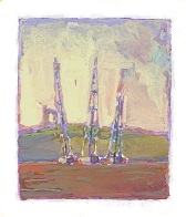 * Naxos Boats, 2-1/4 x 2 inches, gouache on paper