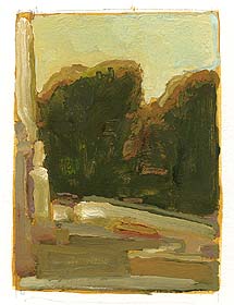* At the Fontana Paulo, 4-1/16 x 3-1/8 inches, gouache on paper