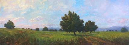 * Plain of Valensole, 25 x 70 inches, oil on canvas