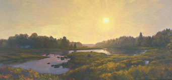 Low Sun, MDI, 30 x 64 inches, oil on canvas