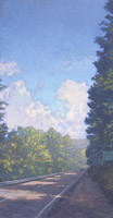 Lincoln Highway III, Vertical, 48 x 25 inches, oil on linen