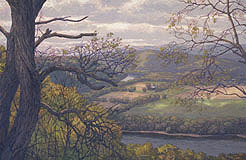 Marie Antoinette Overlook, Susquehanna River, 30 x 46 inches, oil on hemp