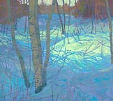 Birches in Snow, 27 x 30 inches, oil on canvas, 1995