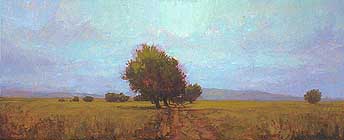 * Almonds on the Plain of Valensole, 10 x 24 inches, oil on canvas, 1999