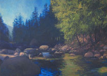 River in Shadow, 39 x 54 inches, oil on canvas