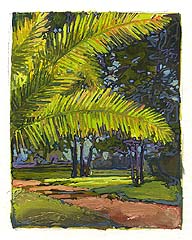 * Palm in the Pallatine, 3-1/2 x 2-7/8 inches, gouache on paper