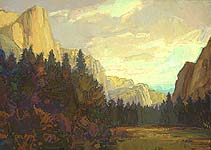 * Sunset on Sentinel Rocks, Yosemite, 10 x14 inches, oil on panel, 2000