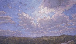 Clouds in the West, 22 x 38 inches, oil on canvas