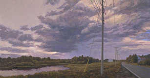 * Route 187 Downeast, 25 x 48 inches, oil on linen