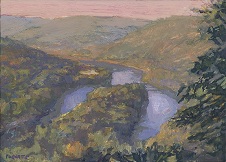 Overlook at Tidioute, 6-1/4 x 8-3/4 inches, oil on panel