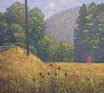 Signs in Summer, oil on hemp canvas, 36 x 40