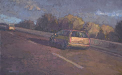 Sundown Highway, 11 x 14, oil on canvas