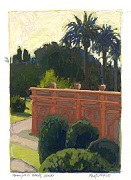 * Pamphili Wall, 3-7/8 x 2-7/8 inches, gouache on paper