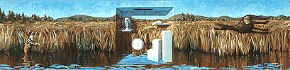 * Skinnerian Eclipse, 18 x 72 inches, oil on canvas, 1985